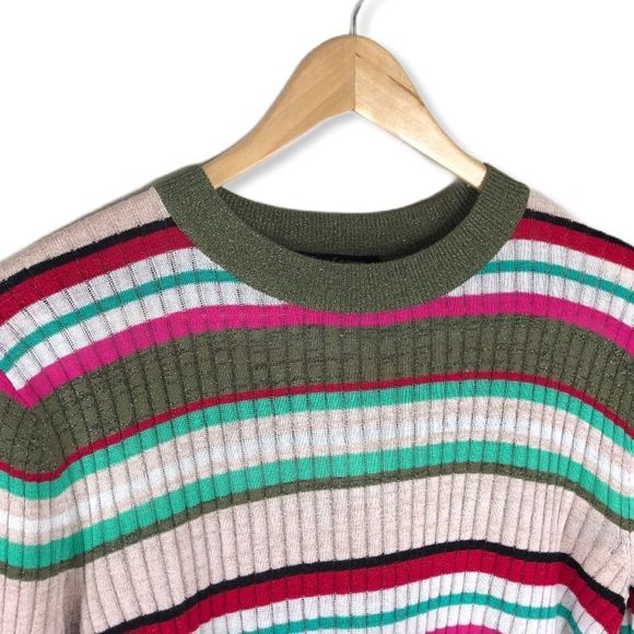 Juicy Couture Sparkle Multi Stripe Ribbed Long Sleeve Sweater - Picture 6 of 13